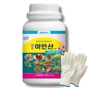 대유 아인산 500ml 고추 마늘 양파 감자 역병 노균병 인산 칼리 아인산 비료+작업장갑, 1개