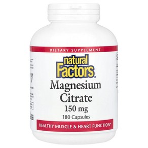 Natual Factos 마그네슘시트레이트 150mg 캡슐 180정, NatualFactos마그네슘시트레이트150mg캡슐, 1개