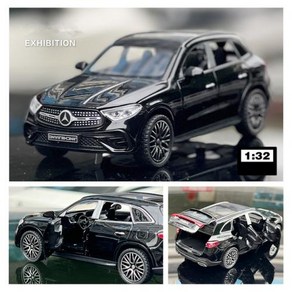 자동차다이캐스트 자동차모형 132 GLC 400e SUV 합금 모델 금속 오프로드 차량 시뮬레이션 사운드 라이트 컬렉션 선물, 1개, 2) Black