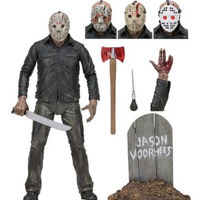 SanBeans 1980 년 NECA 금요일 13 번째 Jason Voohees 궁극적 인 액션 피규어 완구(Black), 1개