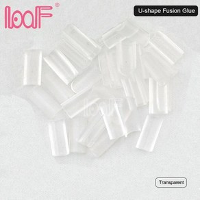 LOOF 100pcs 헤어 접착제 네일 팁 케라틴 U-모양의 퓨전 칩 캡슐 익스텐션 도구, [01] Tanspaent, 1개