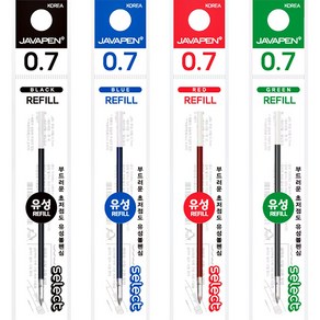 자바펜 셀렉트 유성 리필심 0.7mm 낱개 / 초저점도 / 유성 잉크 / 멀티펜 리필심 / 볼펜심 / 볼펜 리필심, 블루