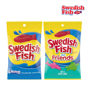 [Swedish Fish] 미국 스웨디시 피쉬 젤리 물고기 돌고래 거북이 젤리 Swedish Fish 228g Soft & Chewy Candy