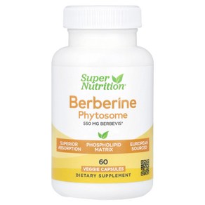 슈퍼 뉴트리션 베르베린 파이토솜 550mg Super Nutrition Berberine Phytosome