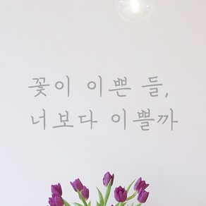 모노먼트 손글씨 감성 레터링 스티커 - 꽃이 이쁜 들 너보다 이쁠까, 회색