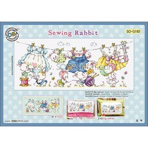 조이십자수 십자수도안-Sewing Rabbit-[소다특대-182] 십자수도안