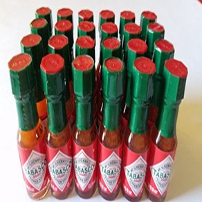 Mini Tabasco Oiginal Peppe Sauce Bottles 1/8 Oz. 미니 타바스코 오리지널 페퍼 소스 병 1/8온스. - TABASCO 브랜드의 작은 진짜, 1개, 226g