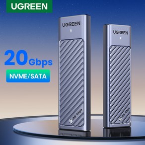 UGREEN 유그린 20Gbps NVMe/SATA M.2 SSD 외장하드 케이스 알루미늄 재질 USB3.2 Gen2x2 C타입 연결 M 및 B&M 키 지원, 1개, CM559