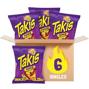 바르셀 타키스 Takis 가장매운 또띠자칩 스낵사이즈 Takis Fuego Hot Chili Pepper & Lime Corn Snack