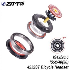 자전거헤드셋 스템 호환 ZTTO-4252ST MTB 자전거 도로 헤드셋 42 41.8 52mm 1 1/8 "1 테이퍼 스트레, 04 4252ST GOLD, 1개