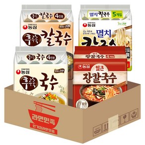 농심 칼국수 4종 후루룩국수 4입 + 후루룩칼국수 4입 + 멸치칼국수 5입 + 얼큰 장칼국수 4입