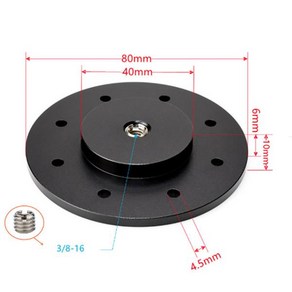 삼각대플레이트 카메라플레이트 퀵릴리즈 신발 마운트 금속 플레이트 벽 1/4 3/8 인치 스레드 삼각대 어댑터 홀더 웹캠 프로젝터 모니터 라이트 플래시 DSLR 카메라용, [16] B21A D80 3 8, 16 B21A D80 3 8