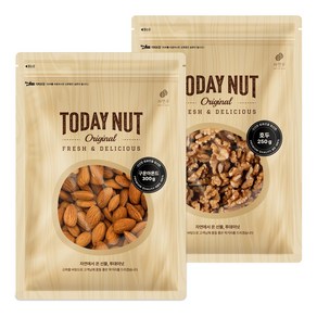 투데이넛 구운 아몬드 300g 1개입 + 호두 250g 1개입 / 혼합세트, 1세트
