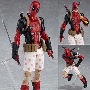 마블 엑스맨 데드풀 하트 팬티 관절 가동 액션 18cm 피규어, DEADPOOL, 1개