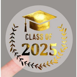 Class of 2025 졸업식 원형 스티커 투명 30매 다용도 졸업선물