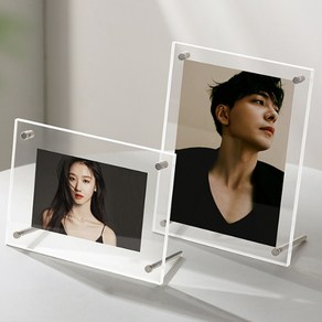 홈데코 인테리어 투명 아크릴 사진 액자 스탠드 탁상 포토 프레임 4x6 5x7, 1개