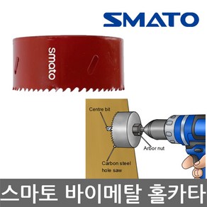 스마토/BI-METAL HOLE CUTTER/바이메탈 홀카타/홀카터/박판 천공용/홀쏘/홀소/목재/플라스틱 구멍/규격선택, 1개