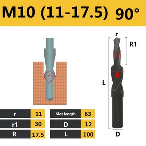 콘 드릴링 도구 카운터보어 트위스트 스텝 드릴 듀얼 커팅 비트, 1개, 3.M10 11-17.5 90H