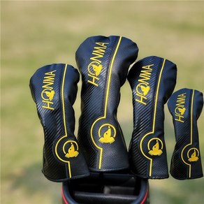 HONMA 골프 클럽 드라이버 우드 헤드커버 덮개 보호, R. 검정색 1+3+5+UT 총 4개, 1개