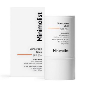 Minimalist 아데노신 쌀겨 오일 및 비타민 E가 함유된 미니멀리스트 SPF 50 자외선 차단제 스틱 광범위한 스펙트럼 PA++++ 여성과 남성을 위한 20g