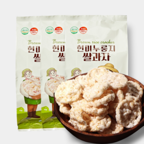 순천쌍지뜰 HACCP 국내산 현미누룽지쌀과자 100g 아이/사무실/어르신/건강한간식/좋은원재료/고소한/아삭바삭/, 3개