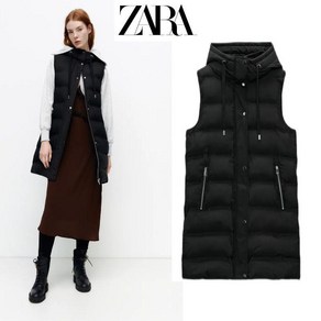 자라 여성 코튼 후드 패딩 조끼 베스트 zara 3컬러