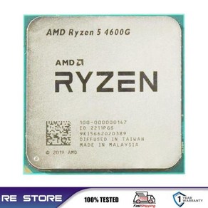 AMD Ryzen 5 R5 4600G 3.7GHz 6 코어 12 스레드 65W CPU 프로세서 L3 = 8M LGA AM4