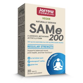 재로우 SAMe 200mg 타블렛 글루텐 프리 비건, 20정, 1개