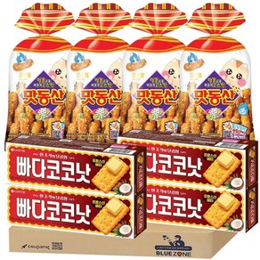 블루존 추억의 과자 2종 (맛동산90g x4 + 빠다코코넛 100g x4), 1개