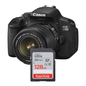 캐논 EOS 650D DSLR 카메라 메모리카드 샌디스크 울트라SD 128GB