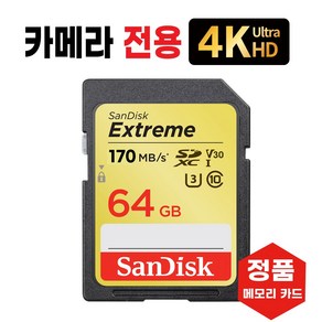 캐논 EOS 750D 카메라메모리카드 SD카드 4K 64GB, 1개