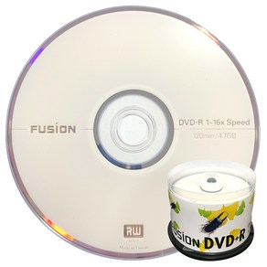 퓨전 16배속 4.7GB DVD+R 데이터용 50장 케이크박스 포장/공DVD, 1개