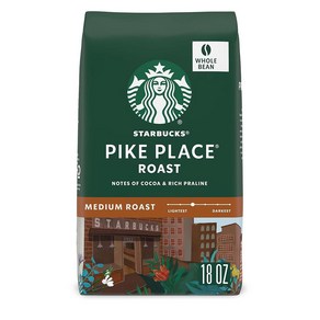 스타벅스 홀빈 파이크 플레이스 Stabucks Whole Bean Coffee Medium Roast Coffee Pike Place, 홀빈(분쇄안함), 512g, 1개