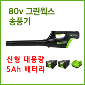 그린웍스 80v 충전 송풍기 충전식 브로워 무선 낙엽청소기 제설 블로워