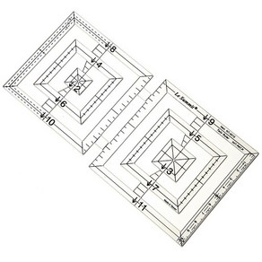 트윈 사각자 Twin Rule 재단자 패턴 템플릿, 1개