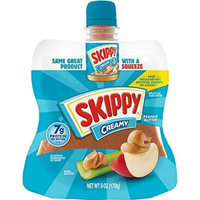 Skippy Squeeze Ceamy Peanut Butte 6oz 스키피 스퀴즈 크리미 땅콩 버터 6온스, 1개, 170g