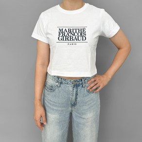 국내매장판 마리떼 프랑소와 저버 클래식 로고 크롭티 화이트 W CLASSIC LOGO CROP TEE WHITE 여성 반팔 티셔츠