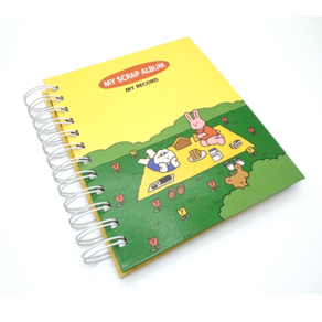 MINIZI MY RECORD 초음파 앨범 네컷 앨범 사진 앨범, 25매, 만화 노랑