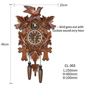 유럽스타일 벽시계 인테리어벽시계 유럽 독일 검은 숲 뻐꾸기 시계 북유럽 나무 거실, 2) YELLOW