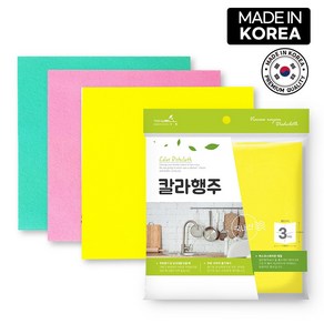 국산 고급칼라행주 3P/부직포행주/판촉용/홍보용/국산행주, 1개