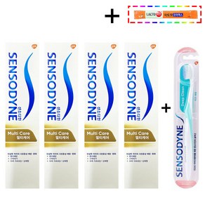 [코스트코무료배송] 센소다인 멀티케어 치약 + 센소다인 딥클린 칫솔 + 락토핏코어맥스 2g 1포 증정, 4개, 100g