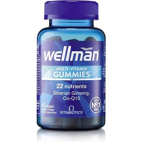 Vitabiotics Wellman Gummies 60 비건 구미, 1개, 60정