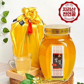 지리산 산청 천연벌꿀 100% 봉개숙성 아까시꽃꿀 (고급보자기선물포장), 1개, 2.4kg