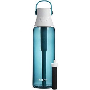 Brita 브리타 하드사이드 플라스틱 프리미엄 필터링 물병 BPA 프리 재사용 가능 300개의 교체 필터 수명 2개월 또는 40갤런 1개 포함 밤하늘 26온스.