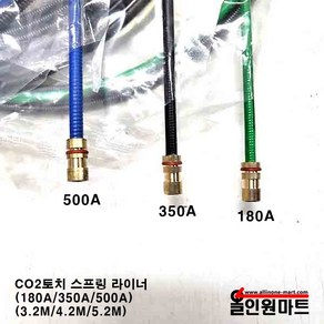 (CO2용접토치/용접부품) CO2용접토치 스프링라이너 3.2M, 500A, 1개