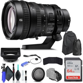 소니 FE PZ 28135mm f4 G OSS 렌즈 SELP28135G 백팩 64GB 카드 리더기 플렉스 삼각대 메모리 지갑 캡 키퍼 청소 키트 핸드 스트랩 등