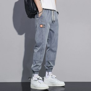 ANYOU 남성용 빈티지워싱 테이퍼드 데일리 빅사이즈 청바지