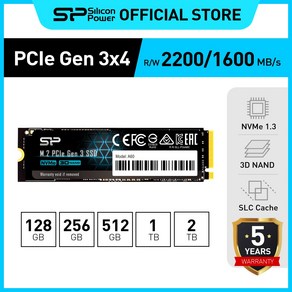 실리콘파워 PCIe Gen 3 x 4 M.2 2280 NVMe SSD P34A60