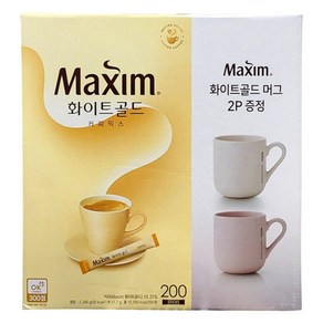 맥심화이트골드커피믹스200T 머그컵 증정, 1개, 200개입, 11.8g