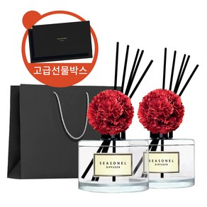 시즈넬 블랙라벨 선물세트 디퓨저 200ml x2p세트 카네이션 레드, 프렌치라벤더향